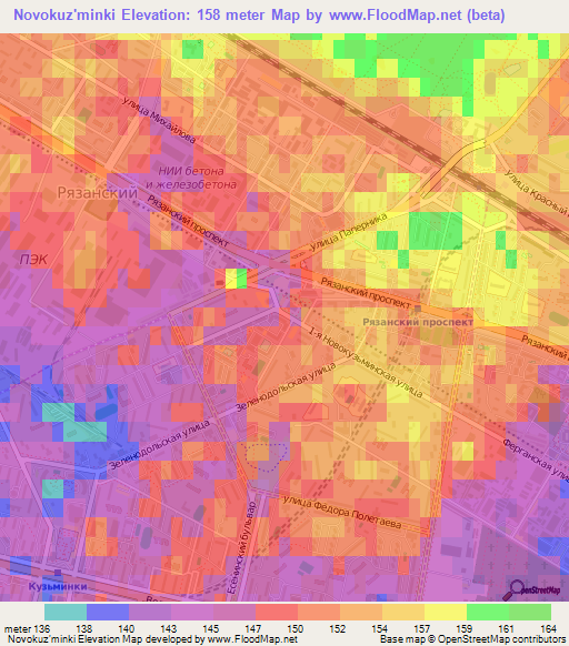 Novokuz'minki,Russia Elevation Map