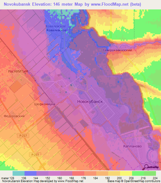 Novokubansk,Russia Elevation Map