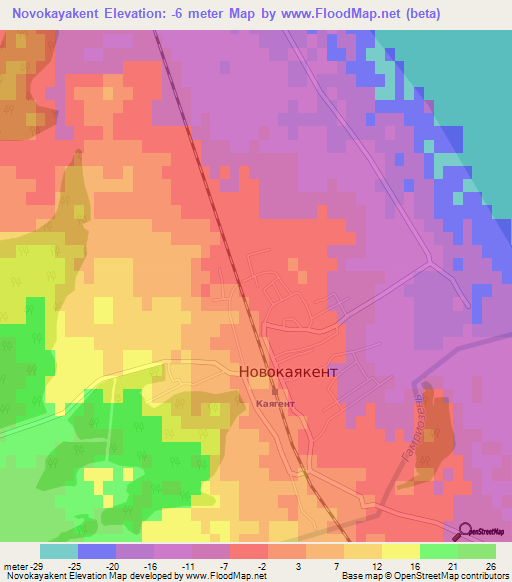 Novokayakent,Russia Elevation Map