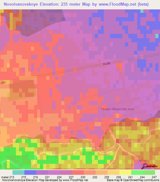Novoivanovskoye,Russia Elevation Map