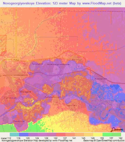 Novogeorgiyevskoye,Russia Elevation Map