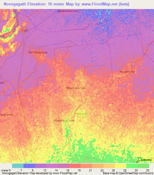 Novogagatli,Russia Elevation Map