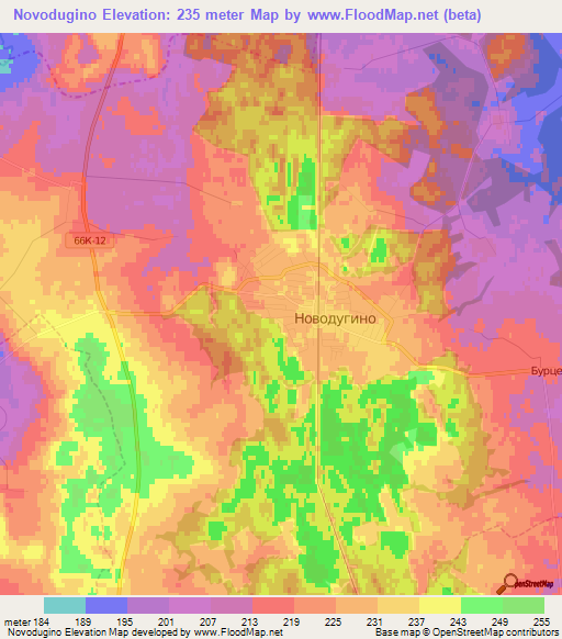 Novodugino,Russia Elevation Map