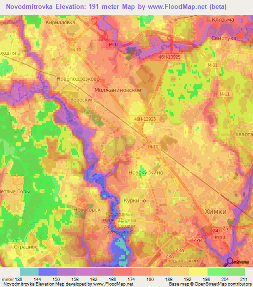 Novodmitrovka,Russia Elevation Map