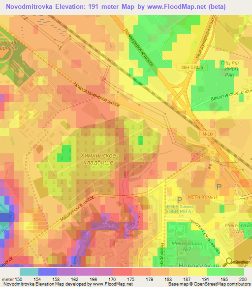 Novodmitrovka,Russia Elevation Map