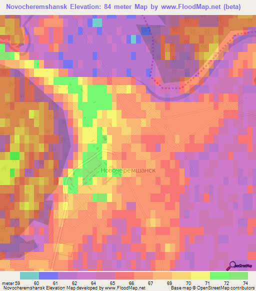 Novocheremshansk,Russia Elevation Map