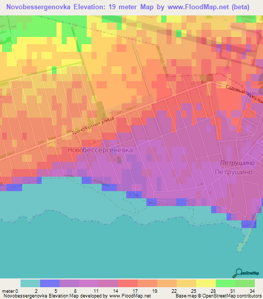 Novobessergenovka,Russia Elevation Map