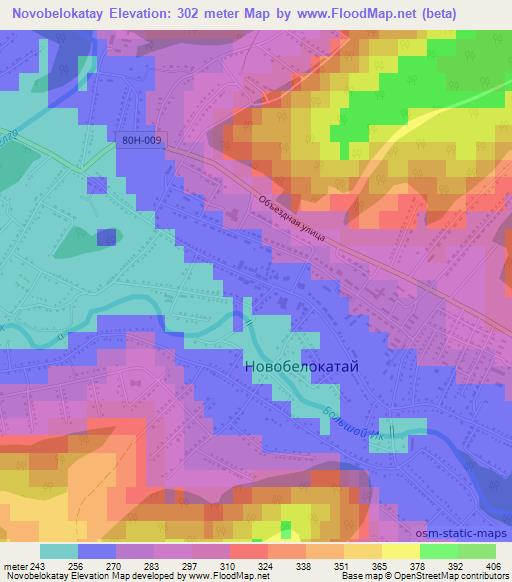 Novobelokatay,Russia Elevation Map