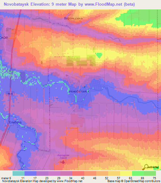 Novobataysk,Russia Elevation Map