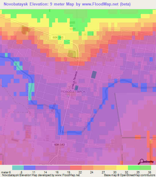 Novobataysk,Russia Elevation Map