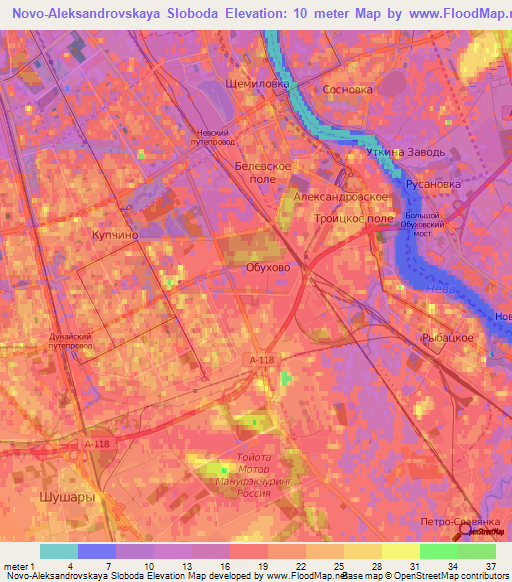 Novo-Aleksandrovskaya Sloboda,Russia Elevation Map