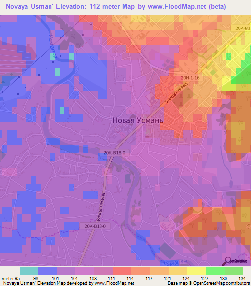 Novaya Usman',Russia Elevation Map