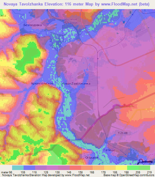 Novaya Tavolzhanka,Russia Elevation Map