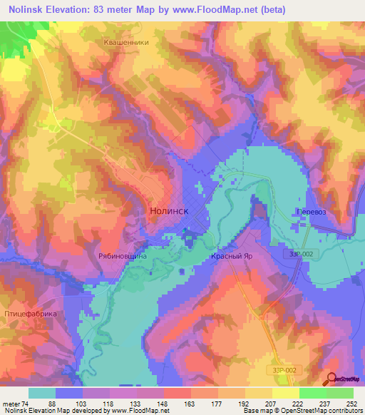 Nolinsk,Russia Elevation Map