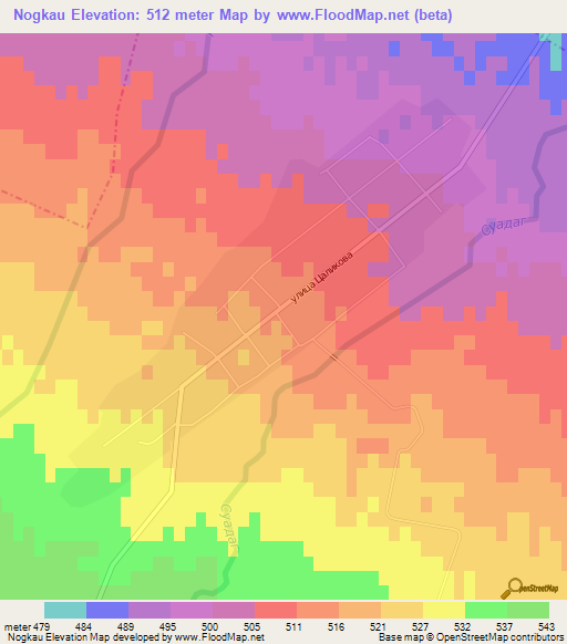 Nogkau,Russia Elevation Map