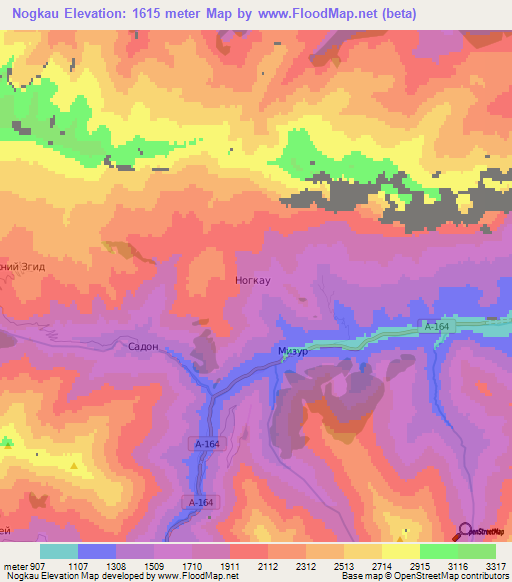 Nogkau,Russia Elevation Map