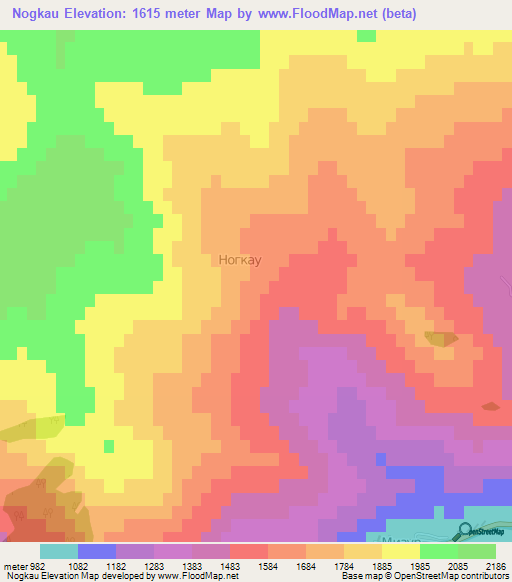 Nogkau,Russia Elevation Map