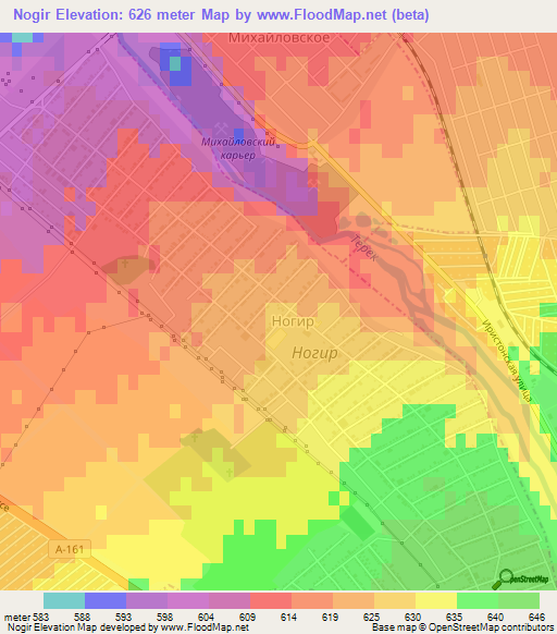 Nogir,Russia Elevation Map