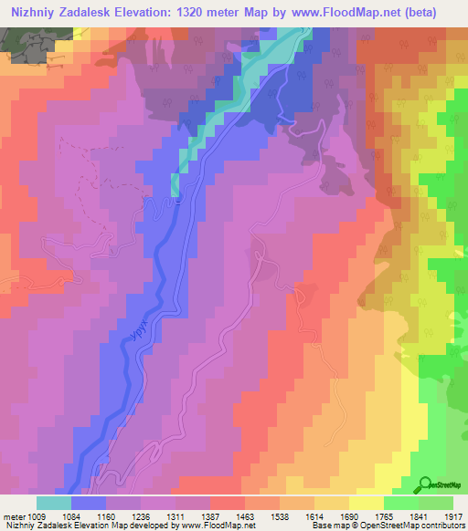 Nizhniy Zadalesk,Russia Elevation Map