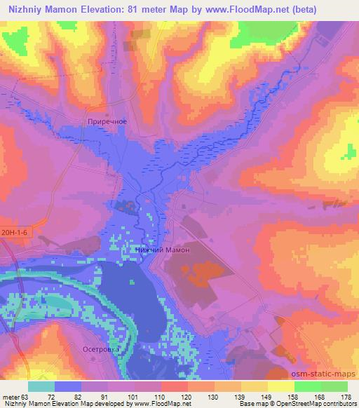 Nizhniy Mamon,Russia Elevation Map