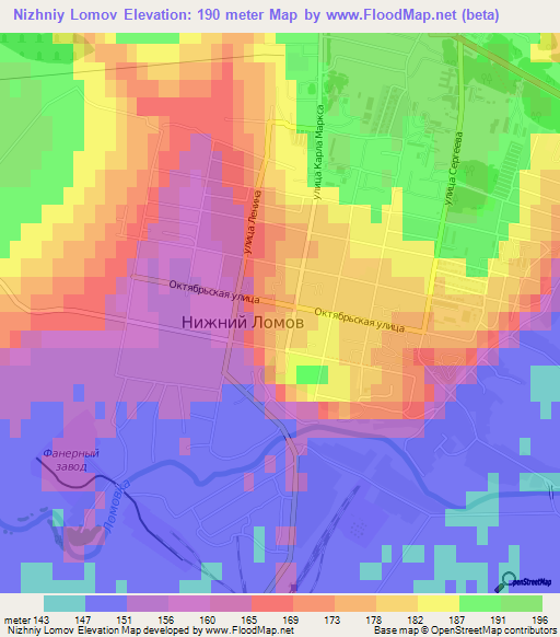 Nizhniy Lomov,Russia Elevation Map