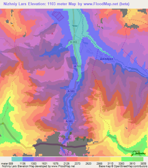 Nizhniy Lars,Russia Elevation Map