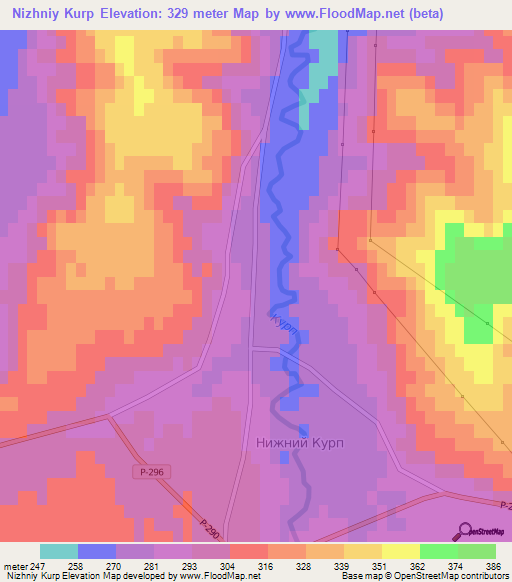 Nizhniy Kurp,Russia Elevation Map