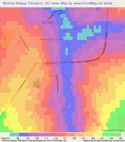 Nizhniy Kislyay,Russia Elevation Map