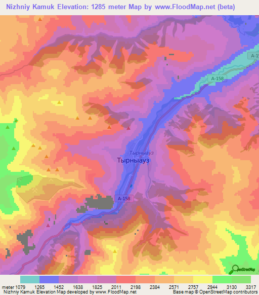 Nizhniy Kamuk,Russia Elevation Map