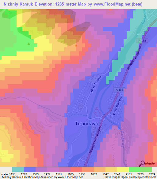 Nizhniy Kamuk,Russia Elevation Map