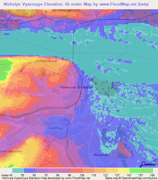 Nizhniye Vyazovyye,Russia Elevation Map