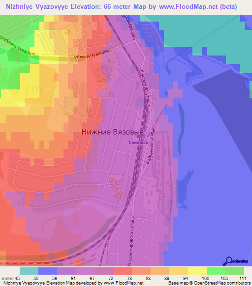 Nizhniye Vyazovyye,Russia Elevation Map