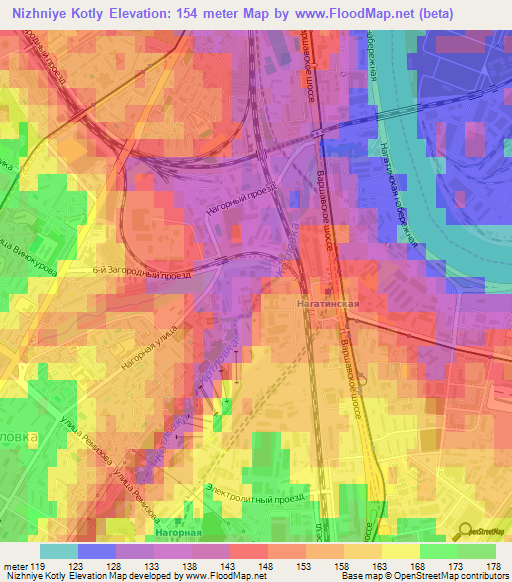 Nizhniye Kotly,Russia Elevation Map