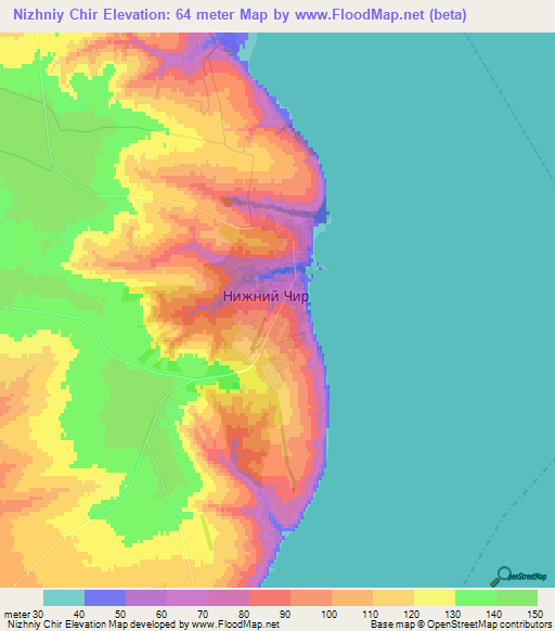 Nizhniy Chir,Russia Elevation Map