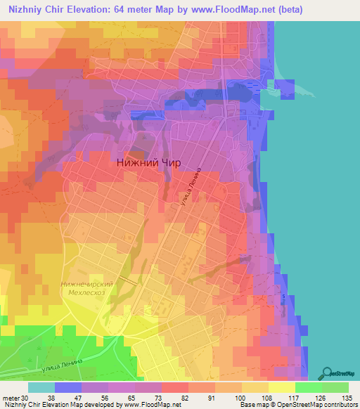 Nizhniy Chir,Russia Elevation Map