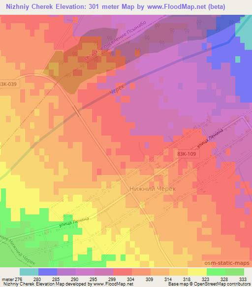 Nizhniy Cherek,Russia Elevation Map