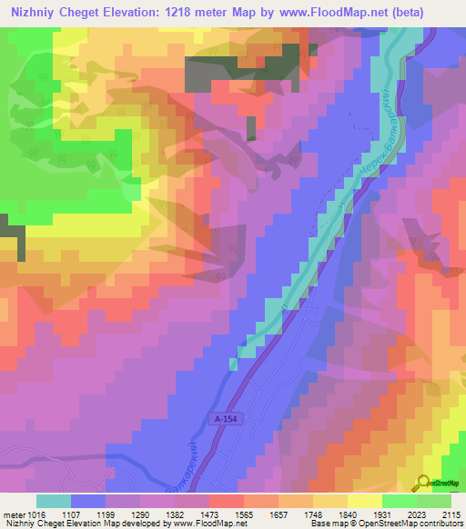 Nizhniy Cheget,Russia Elevation Map