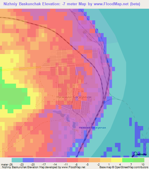 Nizhniy Baskunchak,Russia Elevation Map