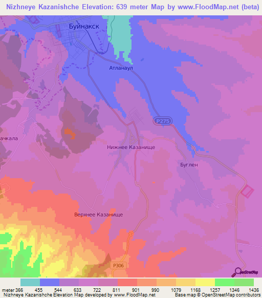 Nizhneye Kazanishche,Russia Elevation Map