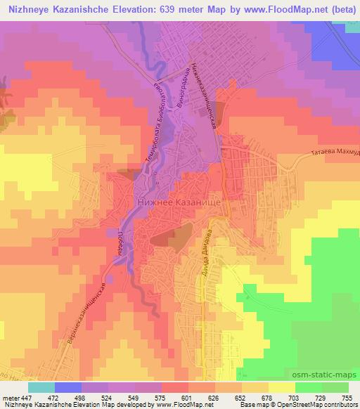 Nizhneye Kazanishche,Russia Elevation Map