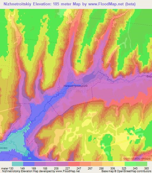 Nizhnetroitskiy,Russia Elevation Map