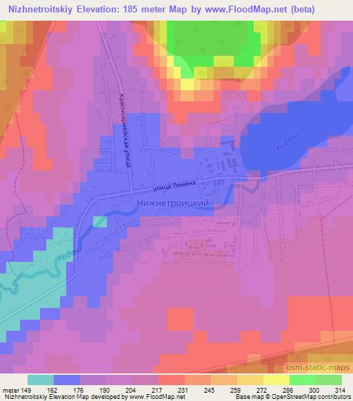 Nizhnetroitskiy,Russia Elevation Map