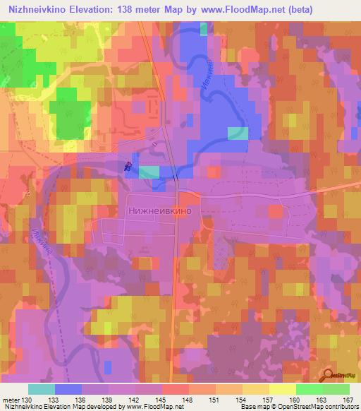 Nizhneivkino,Russia Elevation Map