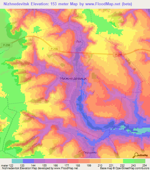 Nizhnedevitsk,Russia Elevation Map