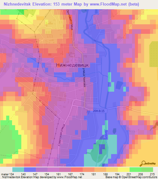 Nizhnedevitsk,Russia Elevation Map