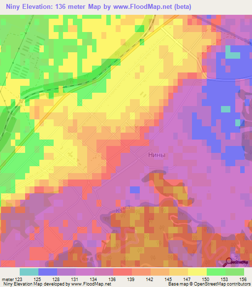 Niny,Russia Elevation Map