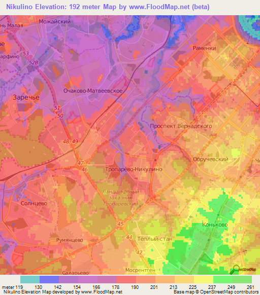 Nikulino,Russia Elevation Map