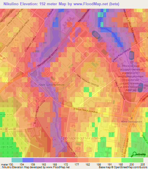 Nikulino,Russia Elevation Map