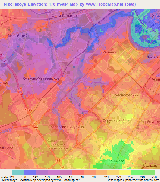 Nikol'skoye,Russia Elevation Map