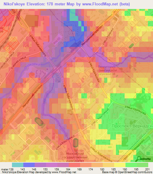 Nikol'skoye,Russia Elevation Map